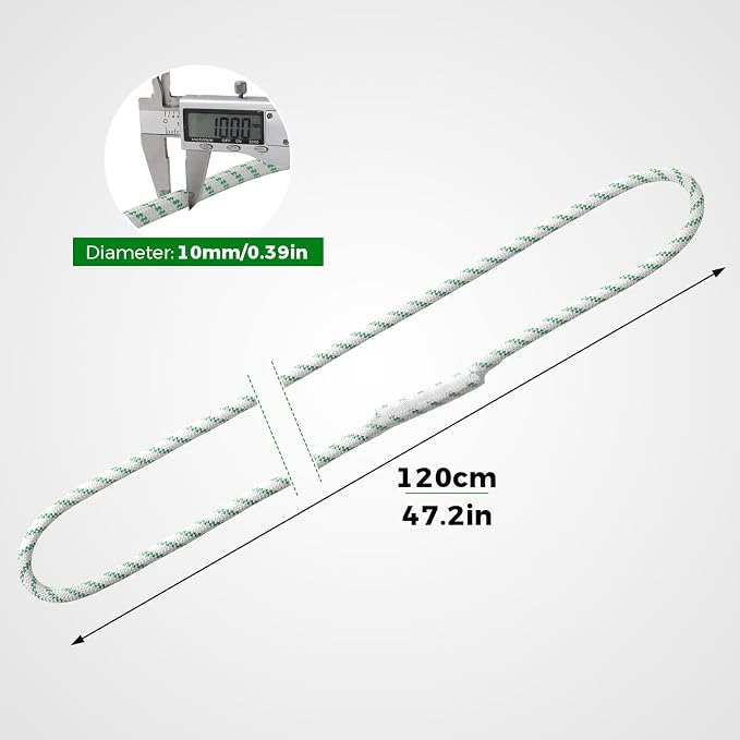10mm Nylon Prusik Cord, Pre-Sewn 47in(120cm) Prusik Loop, 22KN / 4950lbs MBS High Strength Friction Cord for Rock Climbing, Arborist Tree Work, Rescue, Rappelling and Aerial Operations