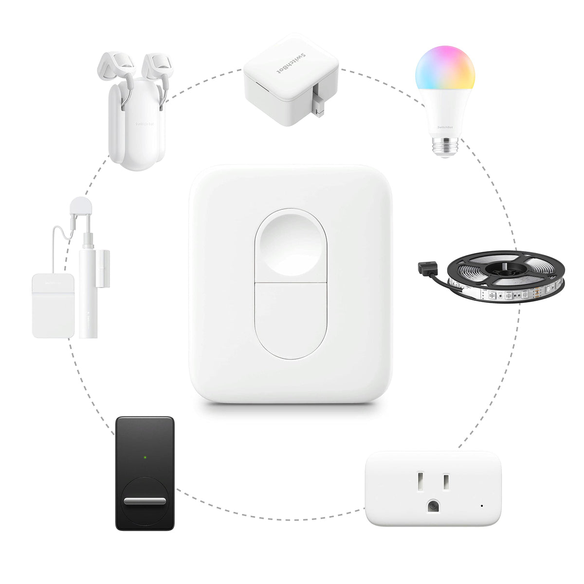 SwitchBot Remote One Touch Button - Compatible with SwitchBot Bot, Curtain Robot, Color Bulb, Plug Mini and Blind Tilt, Smart Home Easy to Control, Bluetooth Long Range 5.0