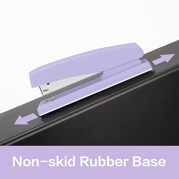 Deli Stapler, Desktop Stapler, 2 Pack, Office Stapler, 25 Sheet Capacity, Includes 2000 Staples and 2 Staple Removers, 2 Pack,Purple