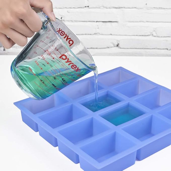 Thick Rectangle Silicone Soap Mold 4oz, 12 Bar Soap Mold for Soap Making, Thick and Durable with Flat Sides and Smooth Lines