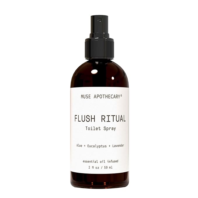 Muse Apothecary Flush Ritual - Aromatic & Refreshing Toilet Spray, Use Before You Go, 2 oz, Infused with Natural Essential Oils - Aloe + Eucalyptus + Lavender