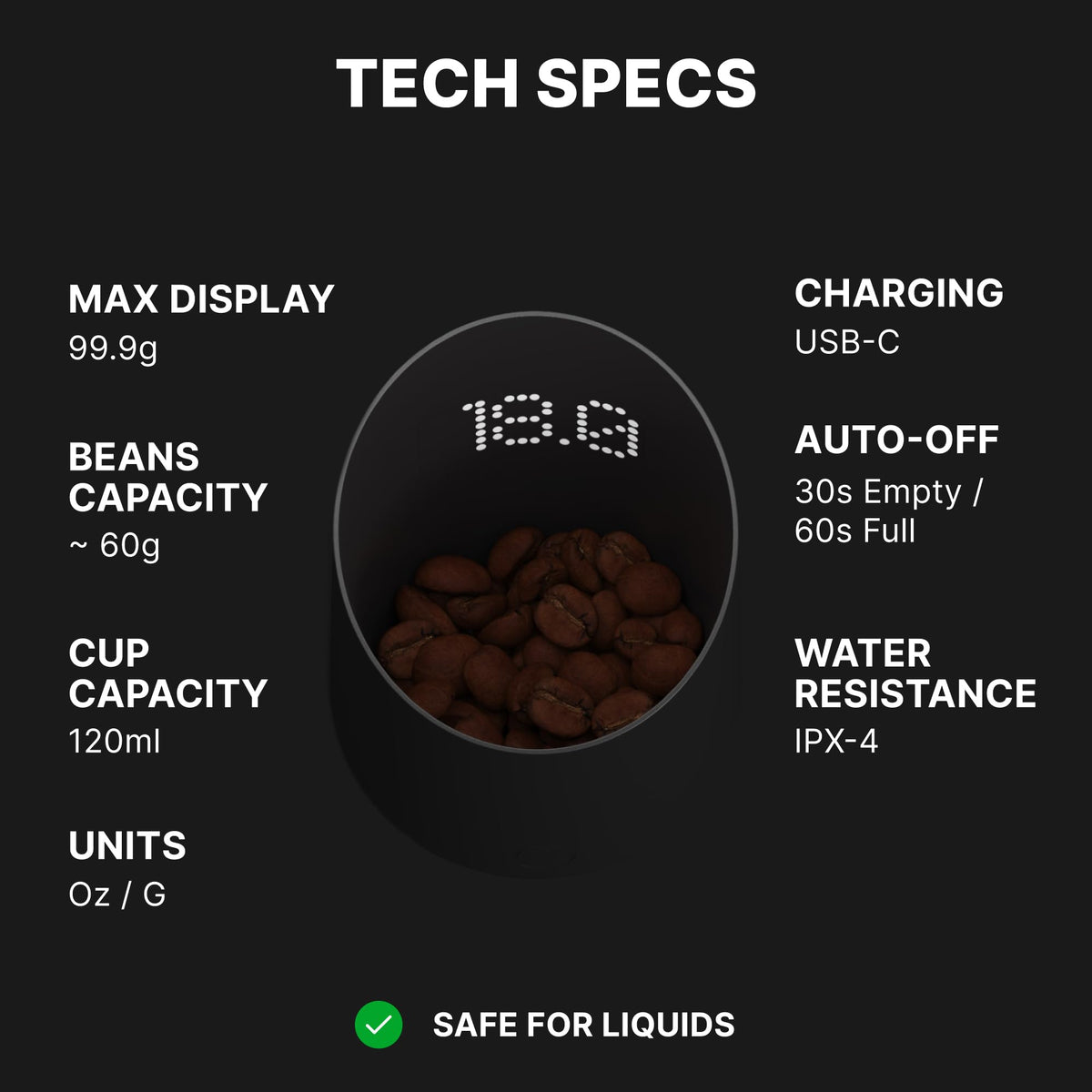 Subminimal Subscale Digital Dosing Cup with LED Display – Sleek & Precise Scale - Dosing & Brewing Accessories, Measures Coffee Grounds for Espresso - Black