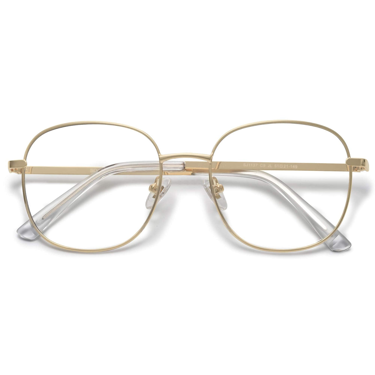 SOJOS Classic Square Blue Light Blocking Glasses for Women Men Stylish Computer Glasses SJ1137, Gold Frame/Anti-Blue Light Lens