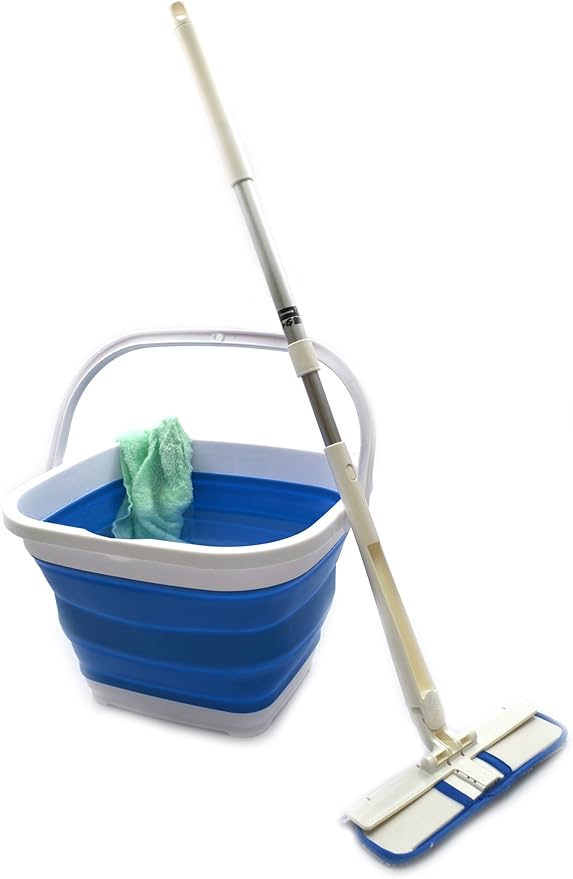 SAMMART Set of 2-10L (2.6 Gallon) Collapsible Rectangular Handy Bucket (2, Blue)