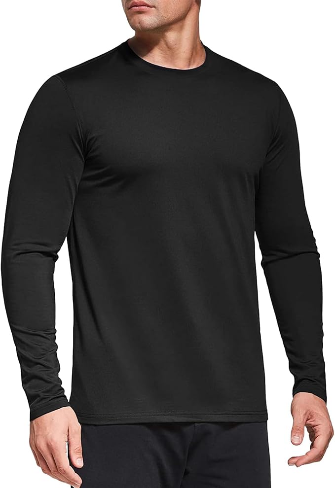 Men's 1, 3 or 5 Pack Performance Long Sleeve T-Shirts, UPF 50+ Sun Protection Shirts, Athletic Gym Workout Shirts for Running