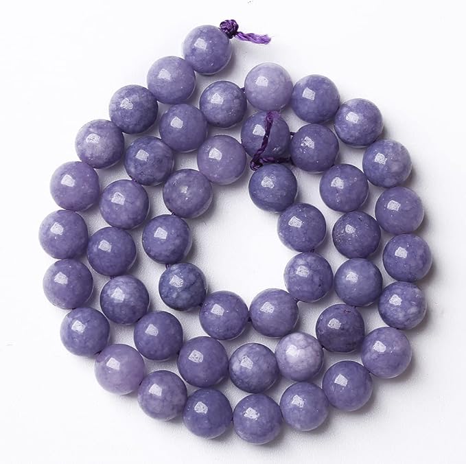 6mm 60pcs Natural Purple Angelite Stone Beads Lavender Gemstone Round Loose Beads for Jewelry Making DIY Bracelet Necklace Earrings