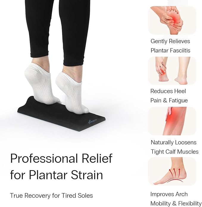 StrongTek XL Yoga Wedge & Foot Stretcher Set – Extra-Large Foam Incline Blocks + Plantar Fasciitis Relief Stretcher