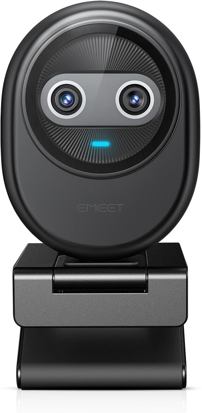 EMEET Piko 4K Webcam for Streaming, World’s 1st Dual-Camera AI-Powered 4K Camera w/AI Autofocus, 3 Mics Array&3 Sound Modes, USB Webcam with Clip, Great for Streaming, Desk Setup and Creative Gifts