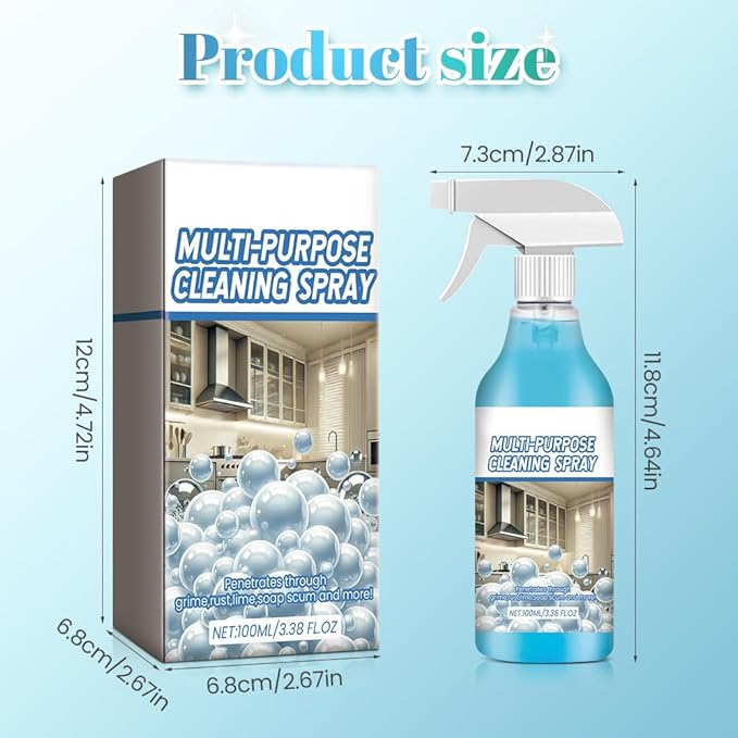 Spray Splash Cleaner, 2025 New Multi Purpose Cleaning Spray, Powerful Degreaser Sprays for Kitchen, Easy to Use Grime Remover for Household Cleaning, Convenient Handheld Cleaner for Home Family (2)