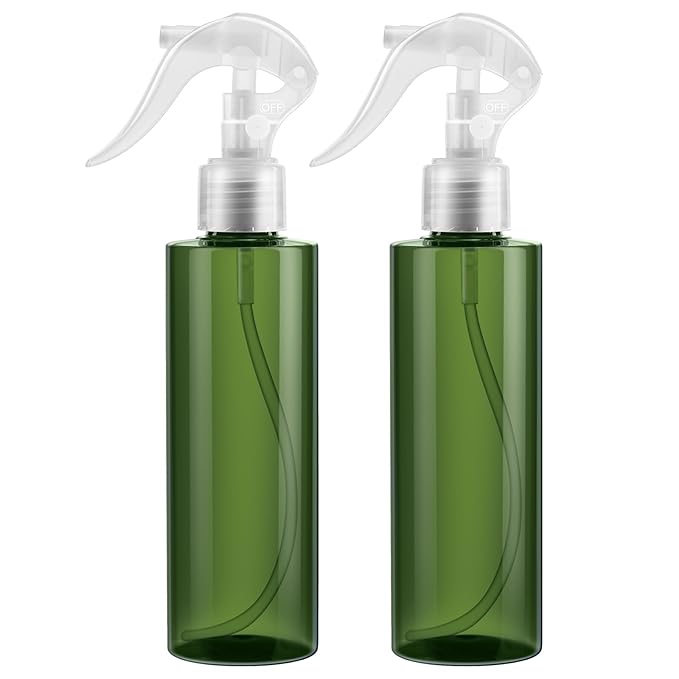 Spray Bottle For Hair - (7oz/2 Pack)-Premium Leak-Proof Travel Bottles - UV Protection Plastic Spray Bottle For Hair - Multi Purpose use Durable （Green）