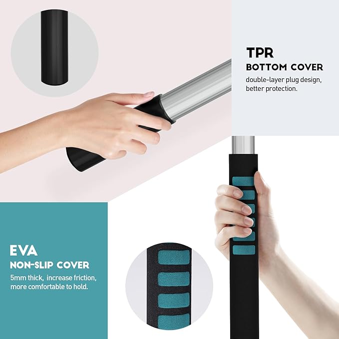 30 Feet High Reach Window Squeegee with 6-24 Ft Extension Pole, Window Cleaner Tool with 5-Stage Telescoping Pole, Window Cleaning Kit with Rotatable Head (2 Squeegee & 2 Microfibre Cloths)
