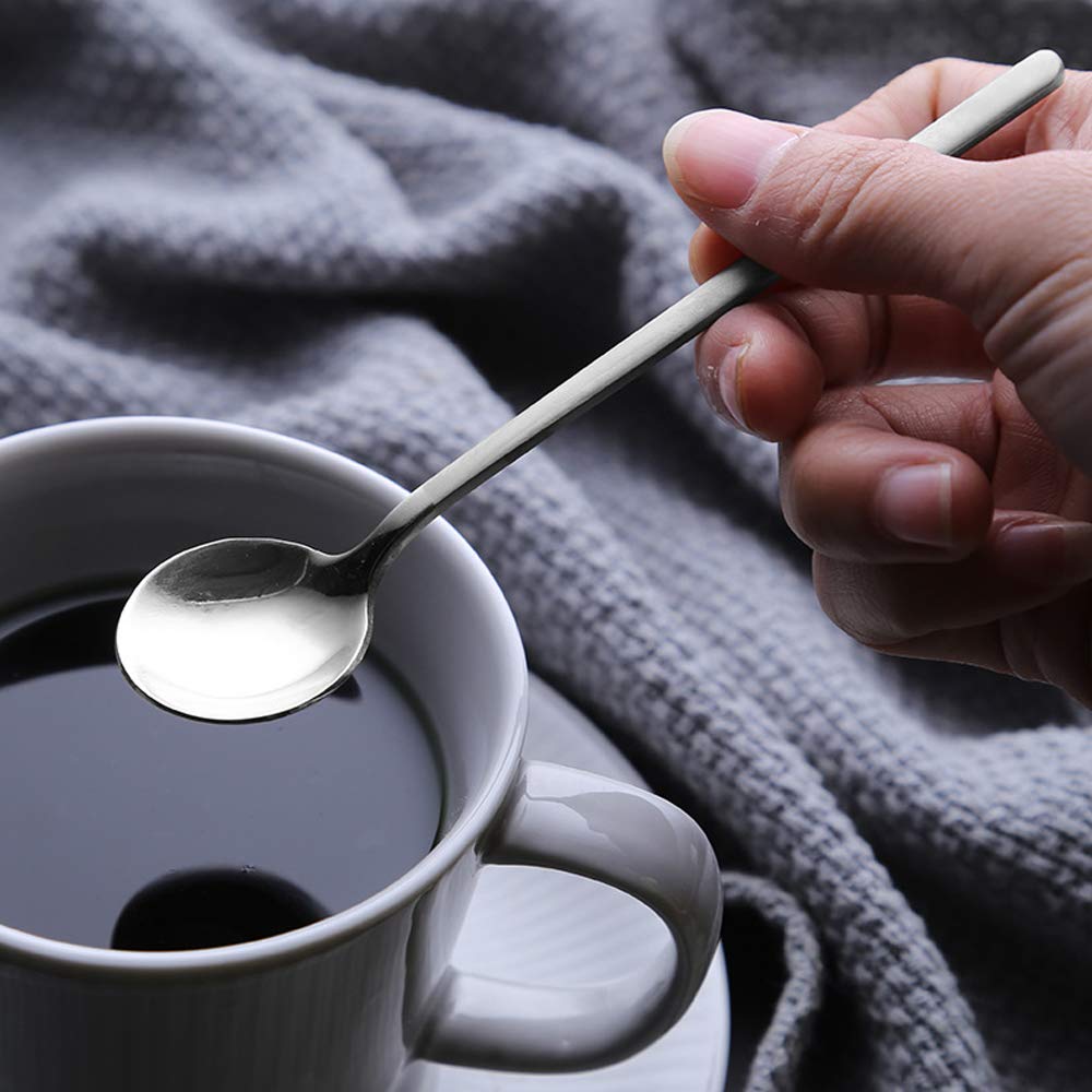 Pack of 8, Stainless Steel Espresso Spoons, findTop Mini Teaspoons Set for Coffee British Tea Dessert Cake Ice Cream Cappuccino, 5.3 Inch