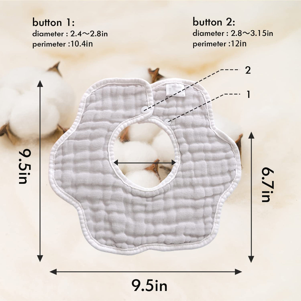 DOSMINE Muslin Baby Bibs for Drooling and Teething Newborn Drool Bibs for Baby Girl Boy