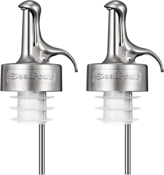 Oil Pour Spout, Olive Oil Spouts, Dispenser Pour Spouts for Bottles, Plastic-free, Leak Proof, Vinegar,Wine and Sauce for Kitchen and Bar Accessories-2PCS