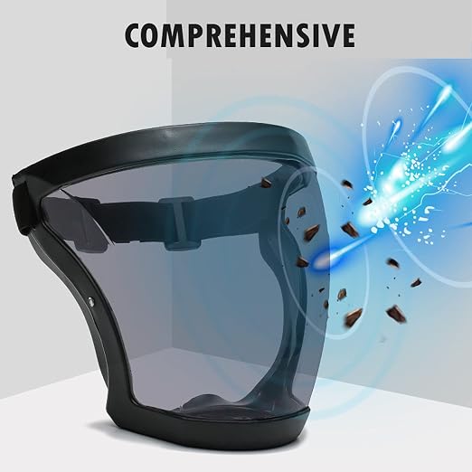 Anti-Fog Full Face Active shields Protection Visible Expression Transparent Breathable Comfortable Adults Reusable(Grey, 1PCS), JZY-0010