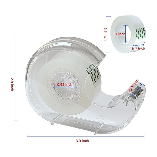 Clear Tape, Transparent Tape for Office, 3/4 in, Dispensered, 16 Packs