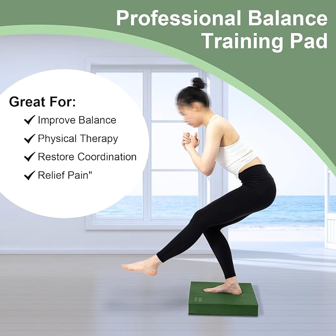 StrongTek Extra Wide Foam Balance Pad for Physical Therapy, 19" X 15.8" X 2.4", High-Density TPE Foam Pad for Exercise, Enhanced Stability, Core Strength, Non-Slip & Water-Resistant, for Fitness, Yoga