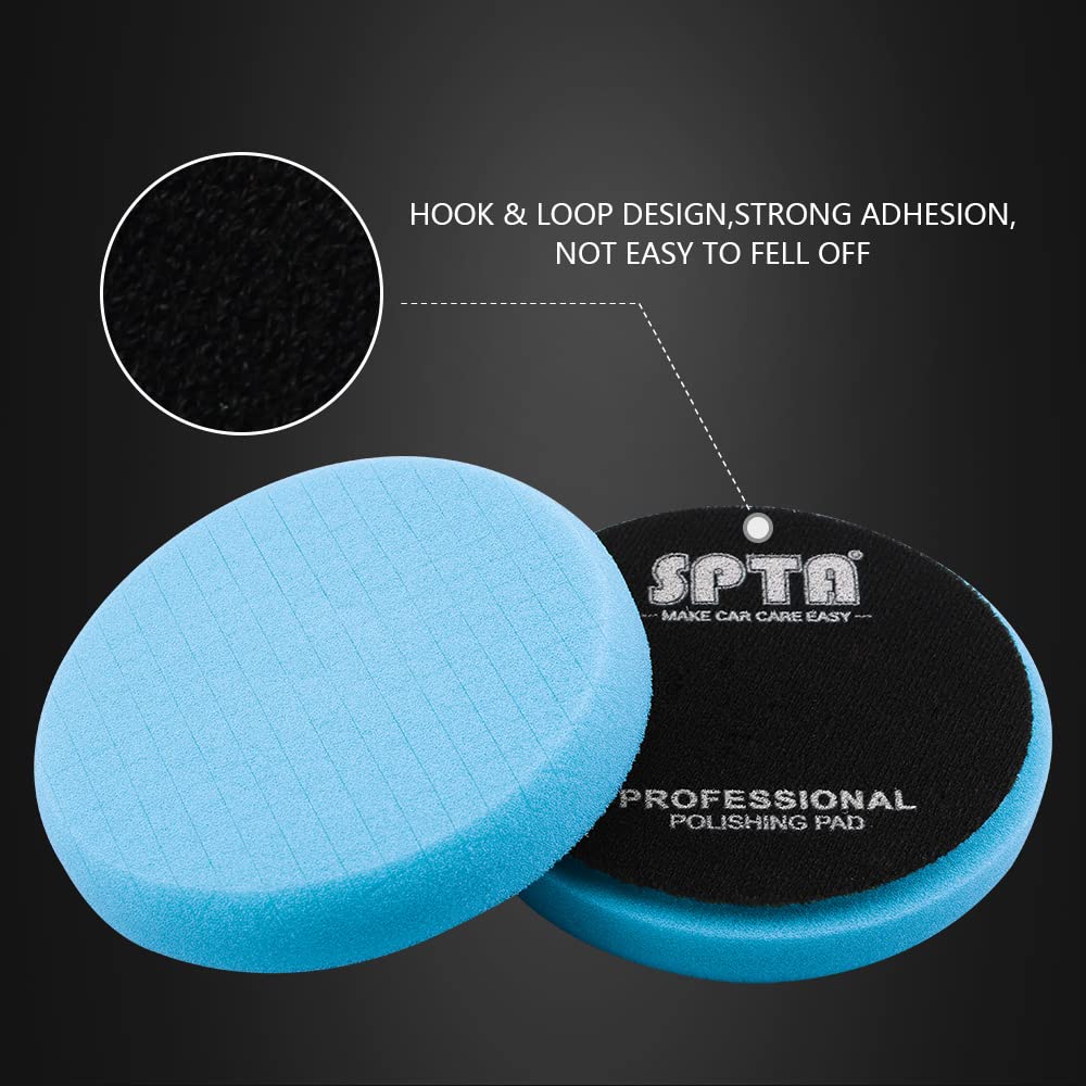 Blue Polish Pad, 3Pcs 5 Inch Buffing Polishing Pads for 125mm Backing Plate Compound Buffing Sponge for Car Buffer Polisher Compounding, Polishing and Waxing