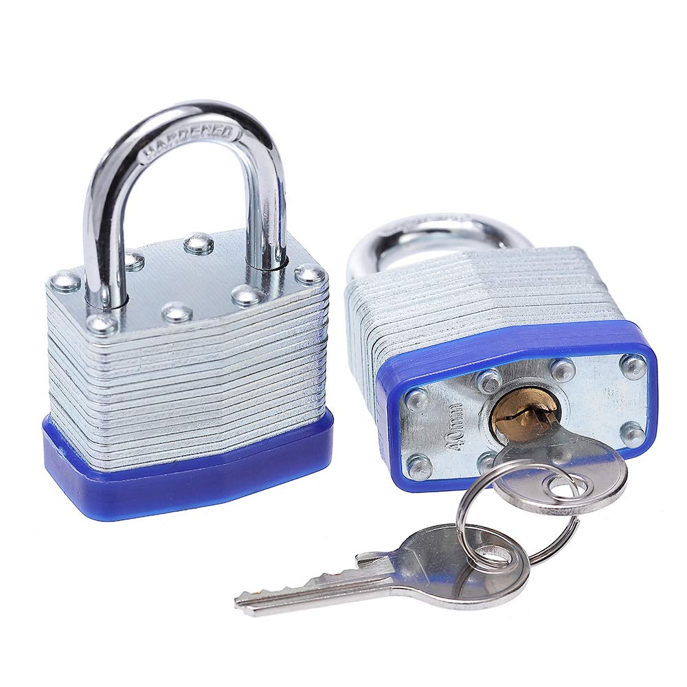 Fu Volante Laminated Steel Key Lock, 1-9/16 in. Wide Body, 2 Padlocks Keyed Alike