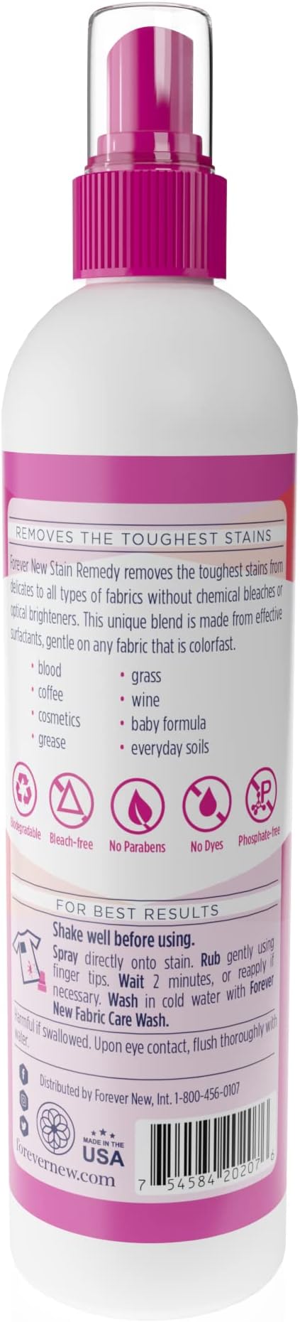 FOREVER NEW Stain Remedy Spray - Fabric Stain Remover - 7 Fl Oz
