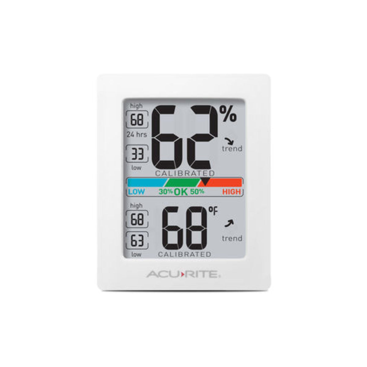 AcuRite Humidity Meter Hygrometer and Indoor Digital Thermometer with Temperature Gauge and Humidity Gauge, Room Thermometer Comfort Scale, 3 x 2.5 Inches, White (01083M)