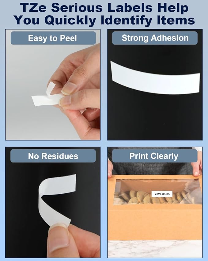 Label Maker Tape TZe-231 Replacement for Brother and Dymo (TZe x 5 Pack)