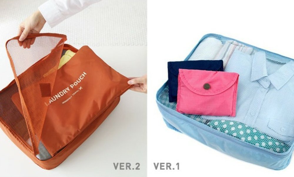 Packing Cubes,Mossio 7 Sets Waterproof Lightweight Laundry Organizer Dark Blue