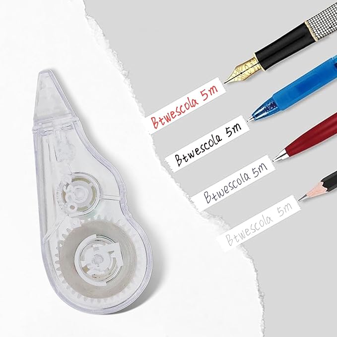 Correction Tape, 16.4FT EZ Tear-resistant Correction Tape, Easy To Use Applicator for Instant Correction Without Drying Time (10pcs/set)