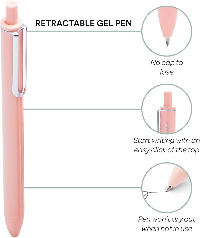 Assorted Jewels Retractable Gel Luxe Pens, Set of 4