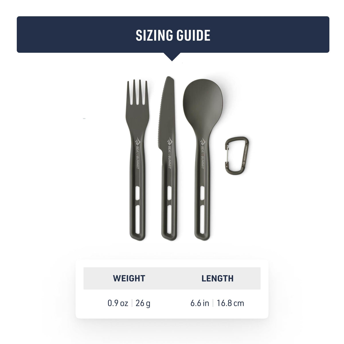 Sea to Summit Frontier Ultralight Cutlery Set, Fork, Spoon and Knife