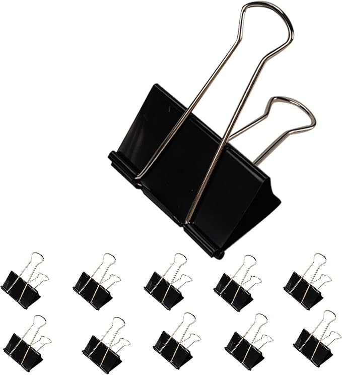 Jumbo Binder Clips 3 Inch - Extra Large Binder Clips 10 Pack, Heavy Duty Office Binder Clips for Paper, Documents, School & Office Supplies (10, 3 inch)