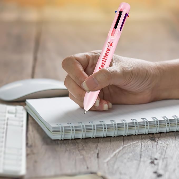 Custom 6-In-1 Multicolor Ballpoint Pen 0.5mm Tip Personalized Pens with Text Logo Name Printed Customized Pens Gift for Businesses School Office Employee Exhibition, 1PC