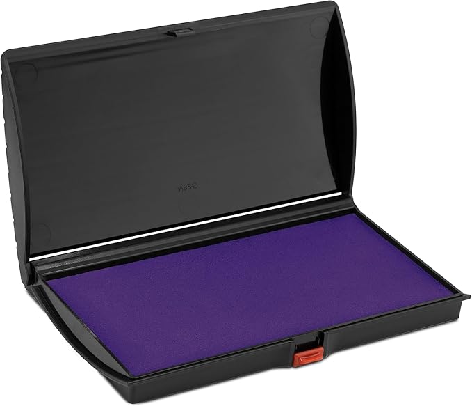 Large Premium Purple Ink Stamp Pad - 3" by 6" - Quality Felt Pad - Case with Closing snap