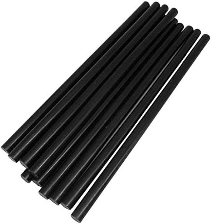 TrendBox Pack of 50 Black 7mmx200mm - Hot Melt Glue Sticks Strips Melting Adhesive for Handmade Craft DIY Home Office Project Craftwork Fix & Repairs