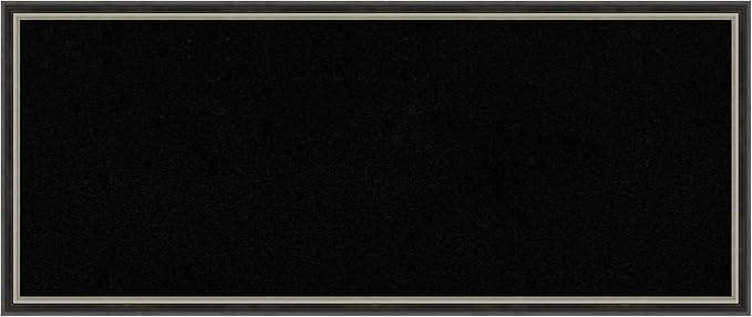 Amanti Art Black Cork Board for Wall, 13x31 Vision Board with Black Wood Frame, Medium Corkboard Office Decor for Home Organization, Modern Corkboard Pinboard to Display Items for Home Organization
