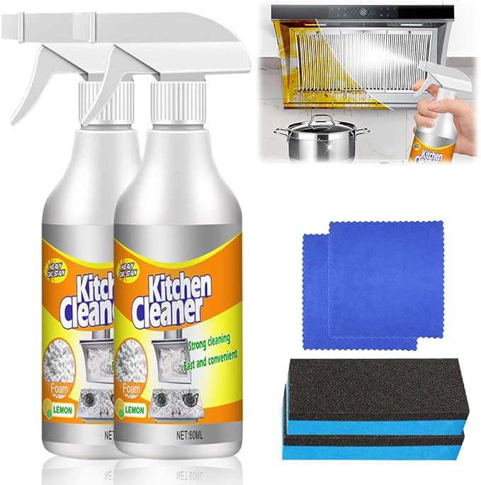 Kitchen Foam Cleaner, 2025 New All-Purpose Cleaner, Portable Grease Remover for Home Kitchen, Durable Stove Cleaners for Restaurant, Easy Clean Pot and Pan Cleaners for Housewife (2)
