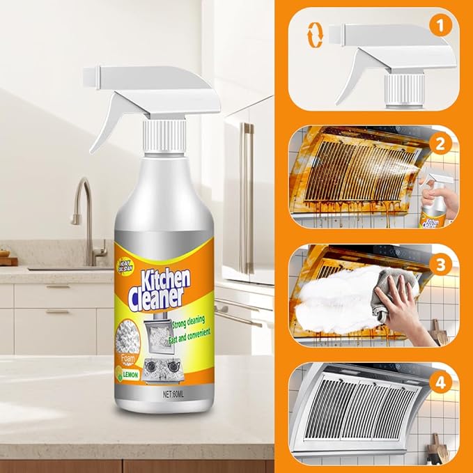 Kitchen Foam Cleaner, 2025 New All-Purpose Cleaner, Portable Grease Remover for Home Kitchen, Durable Stove Cleaners for Restaurant, Easy Clean Pot and Pan Cleaners for Housewife (2)