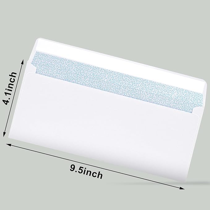 Joyberg 72 Packs #10 Envelopes, Business Envelopes, Envelopes Self Seal, Security Envelopes, Peel and Seal Closure, Size 4-1/8 X 9-1/2 Inches, White, 26LB