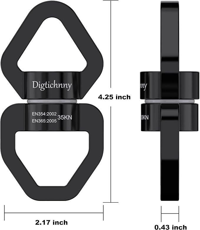 Swivel Hook for Swing, Safety Swing Swivel with 2 Carabiners, Rotational Device Swing Spinner for Web Tree Tire Rope Swing, Aerial Dance, Children’s Swing, Hanging Hammock