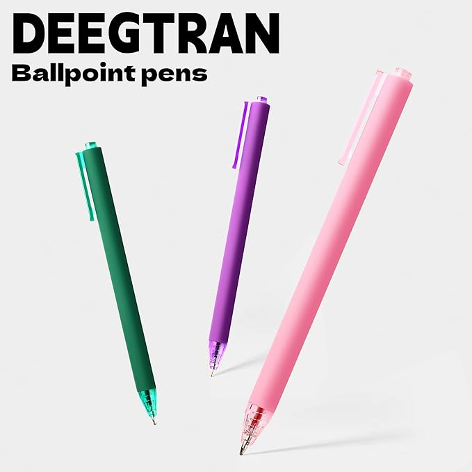 deegtran Pens Bulk, 50 Pack Smooth Green Ink Ballpoint Pen, Wholesale Retractable Pens, No Bleed Aesthetic Click Pen Medium Point, 1.0MM