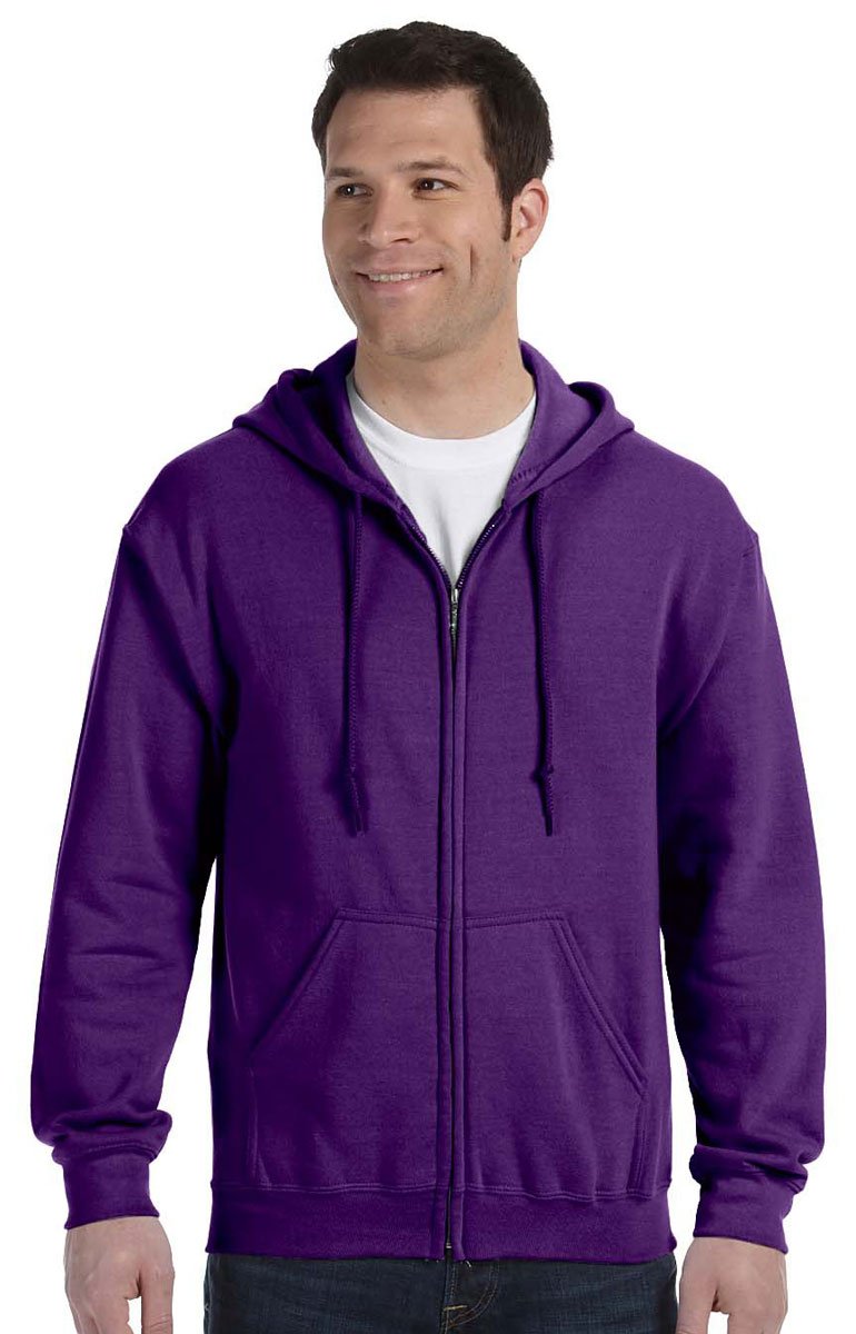 Gildan mens Heavy Blend 8 oz. 50/50 Full-Zip Hood(G186)-PURPLE-2XL