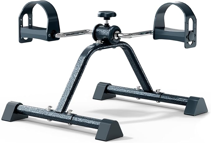 Under Desk Elliptical & Mini Exercise Bike – Seated Leg Exerciser & Pedal Machine for Seniors Arm & Leg Workout, with Non-Slip Covers & Multiple Adjustable Resistance/Speeds