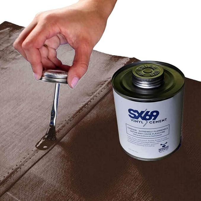 SX-69 Vinyl Repair Kit | Inflatable Bounce House Repair Kit | Includes 4 Ounce Adhesive and Vinyl Roll | for Flexible, Waterproof Repairs of Tears, Punctures, and Holes