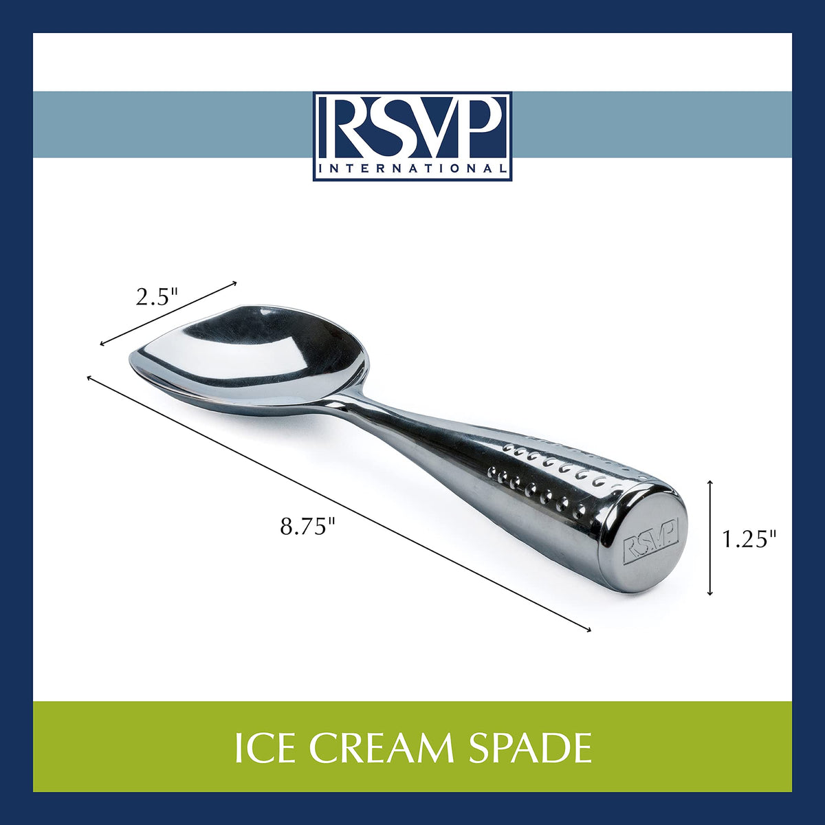 RSVP International Ice Cream Tool Collection, Dishwasher Safe, Large Handle, Vintage Spade