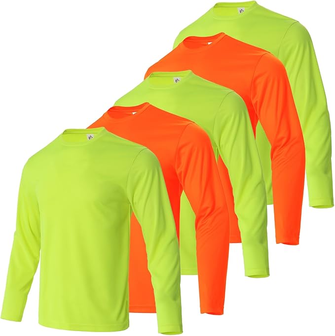 Mens Long Sleeve T-Shirts Casual Crew Neck Tee Shirt Summer Soft Running Swimming Cycling Fishing Tops