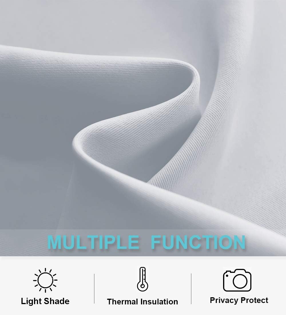 RYB HOME Kitchen Curtains Room Darkening Curtain Tiers Small Window Draperies for Nursery/Dining Room/Bathroom, 42 inch Wide x 36 inch Long, Grayish White, 2 Panels