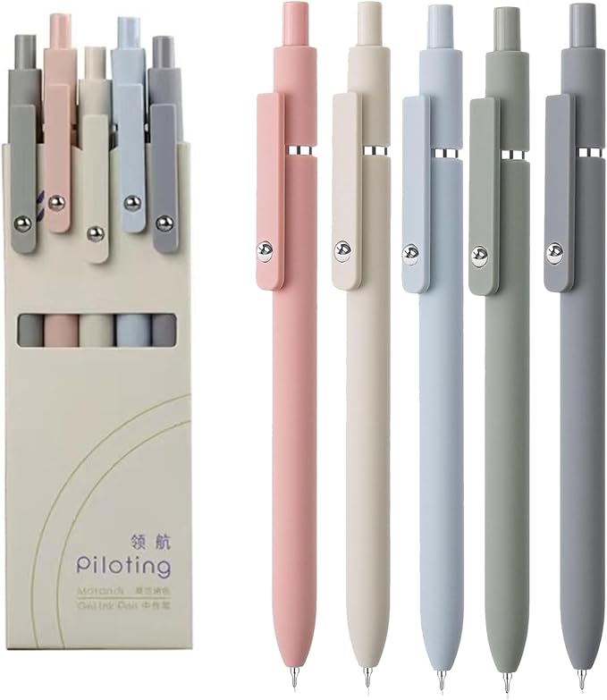 5pcs Gel Pens Morandi (0.5mm Tip) and 5pcs Gel Pens Pastel (0.7mm Tip)