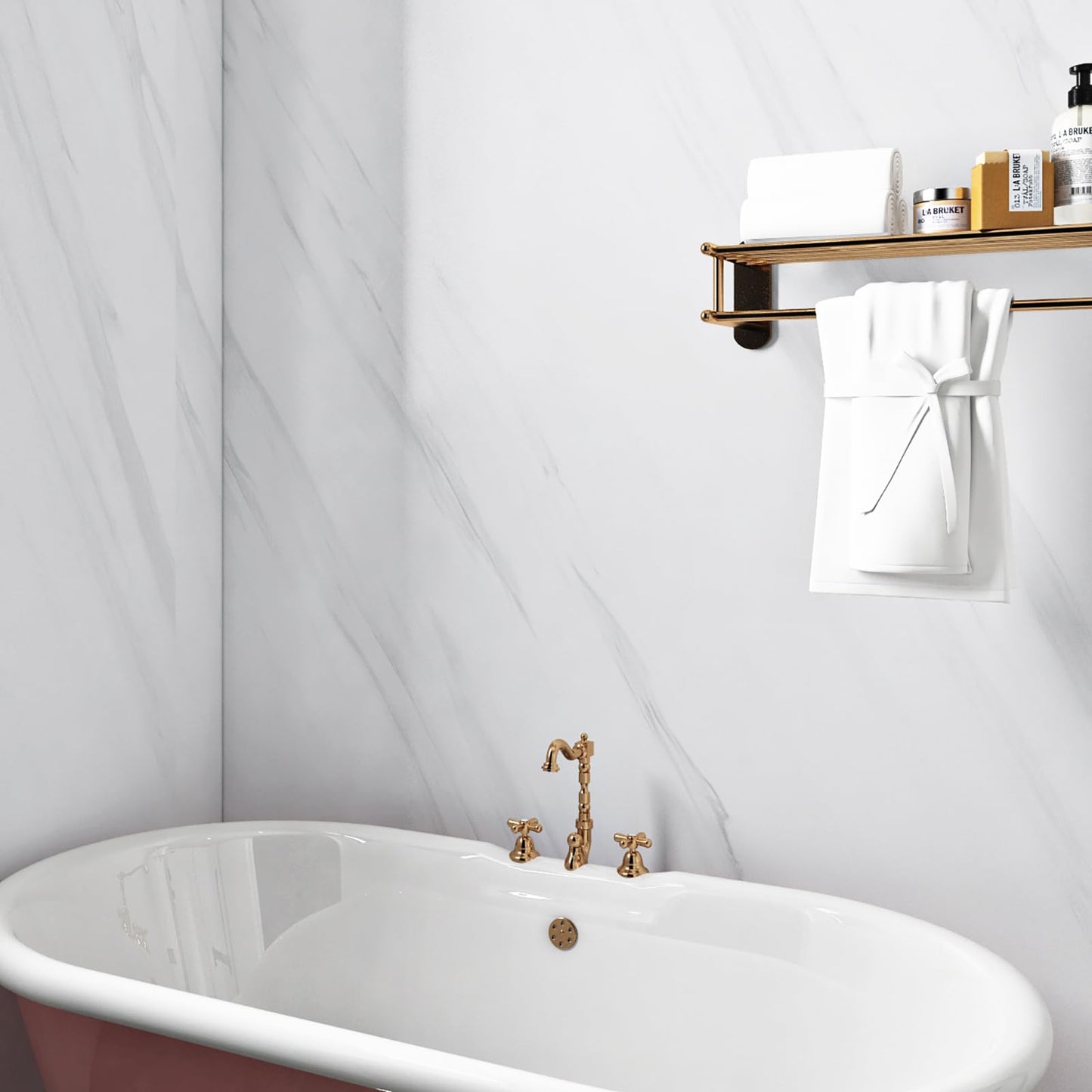 Livelynine 36 x 197 Inch Extra Large Carrera White Marble Contact Paper for Countertops White Marble Countertop Peel and Stick Waterproof Wallpaper for Bathroom Counter Bedroom Desk Table Top Cover