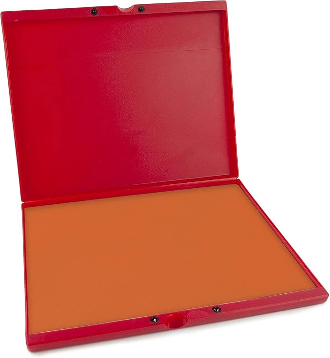 MaxMark Industrial Stamp Pad - Extra Large 9.25" x 12.25" Stamp Pad - Orange Ink
