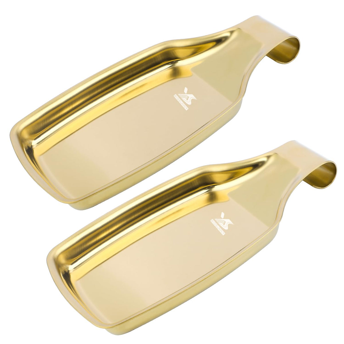 MSY BIGSUNNY Stainless Steel Utensil Tray Spoon Rest Holder for Stove Top, 2 Pack Stainless Steel Spoon Rest, Golden